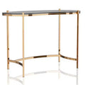 Burwick Writing Desk with Glass Top Gold - miBasics: Steel Frame, 30.75" Height, 44" Width