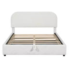 Lit rembourré queen size avec rangement relevable - blanc