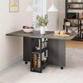 Table à manger pliante pour la cuisine, table à manger peu encombrante, table de cuisine extensible à abattants avec 6 roulettes pour petits espaces