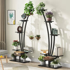 Support pour plantes d’intérieur, présentoir à fleurs à 6 niveaux pour la maison et le jardin – lot de 2