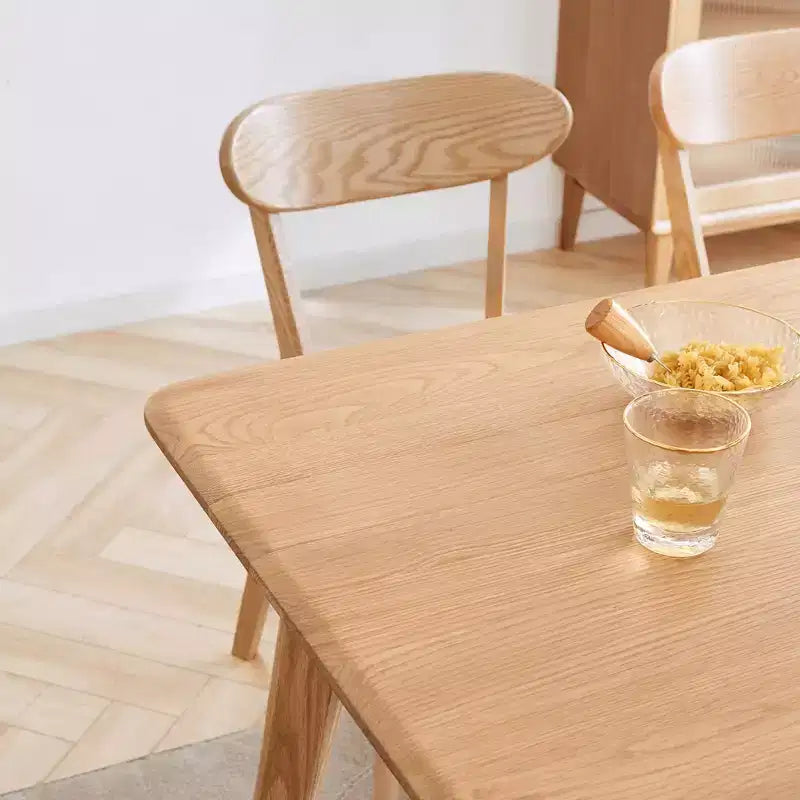 MAYEERTY set van 4 eetkamerstoelen van massief hout, natuurlijke houten stoelen voor keuken, eetkamer of woonkamer