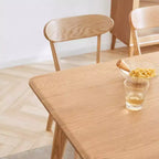 MAYEERTY set van 4 eetkamerstoelen van massief hout, natuurlijke houten stoelen voor keuken, eetkamer of woonkamer