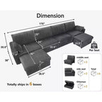 Dyonery Modular Corduroy Sectional Sofa with Washable Covers