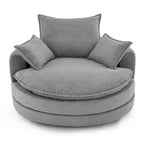 360 Swivel Accent Chair, Barrel Chair Swivel Round Sofa Chair with Cushion for Living Room