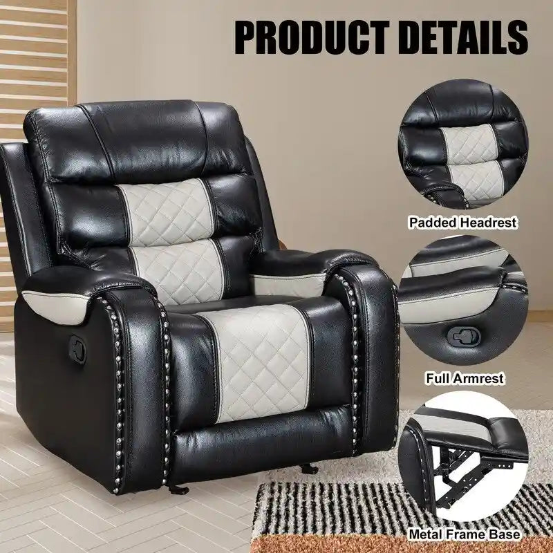 Ruime relaxfauteuil van kunstleer in Amerikaans design voor de woonkamer