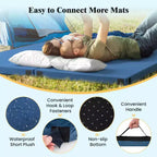Costway Memory Foam Camping Mattress with Anti-slip Bottom Travel Bag for Outdoor Sleeping Gray/Blue