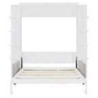 Whisen Modern Design Wood Frame Queen Size Murphy Bed Wall Bed with Sofa and Shelves