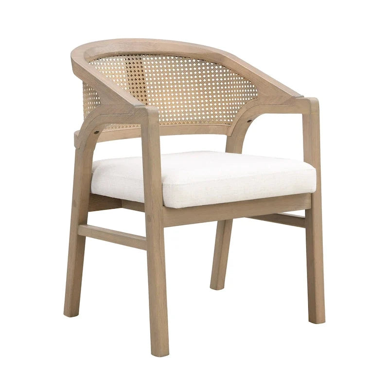 Christopher Knight Home – Chaise de salle à manger rembourrée en cannage (lot de 2)