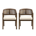 Christopher Knight Home – Chaise de salle à manger rembourrée en cannage (lot de 2)