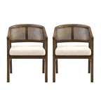 Christopher Knight Home – Chaise de salle à manger rembourrée en cannage (lot de 2)