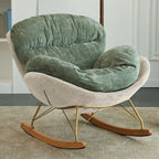 Fauteuil à bascule moderne en velours, ergonomique et rembourré, pour chambre de bébé