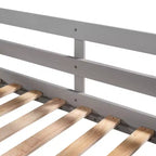 L-vormig stapelbed voor 4 kinderen, vierpersoons stapelbed met glijbaan, houten stapelbedframe met full- en twinbed voor slaapkamer of slaapzaal