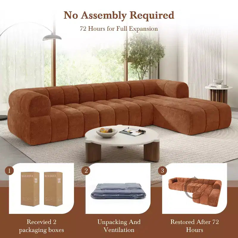Christopher Knight Home Keri 122 modernes L-förmiges Ecksofa aus hochelastischem Schaumstoff mit niedriger Rückenlehne