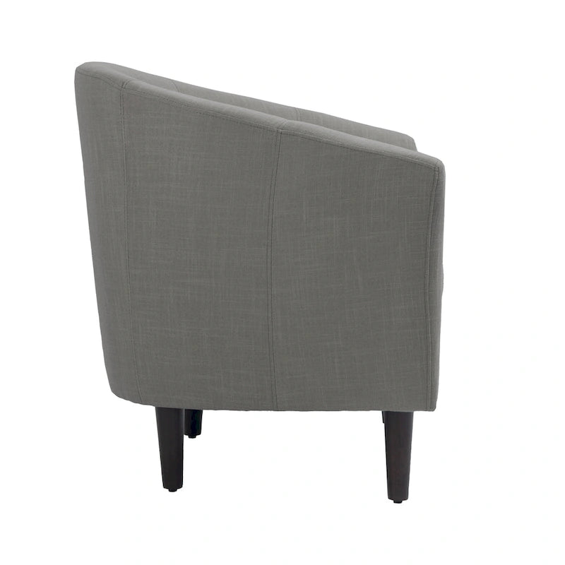 Ensemble de 2 fauteuils club modernes en lin, style tonneau