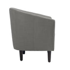 Ensemble de 2 fauteuils club modernes en lin, style tonneau