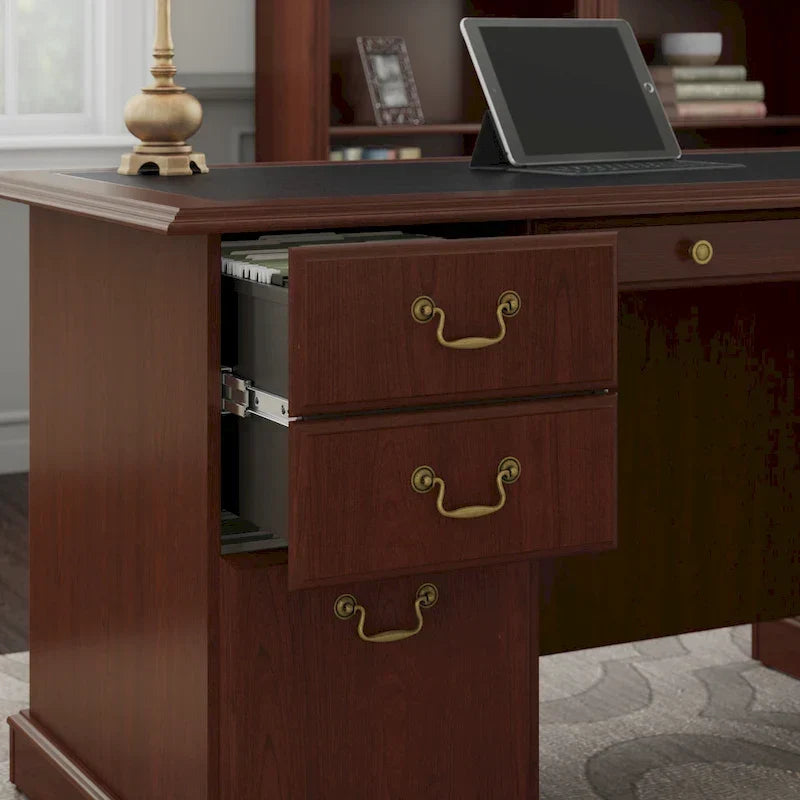 Bush Furniture Saratoga Schreibtisch für Führungskräfte mit Schubladen und Stauraum