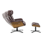 Jovan 31,5 Zoll Relaxsessel aus echtem Leder mit Hocker