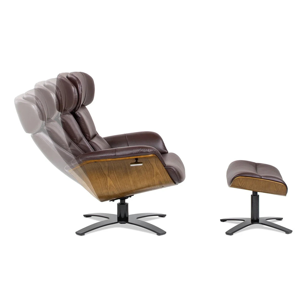 Jovan 31,5 Zoll Relaxsessel aus echtem Leder mit Hocker
