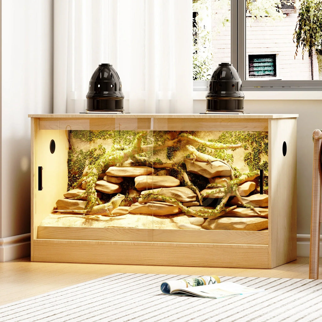 Habitat pour reptiles — terrarium spacieux pour lézards, serpents et autres — 47,2