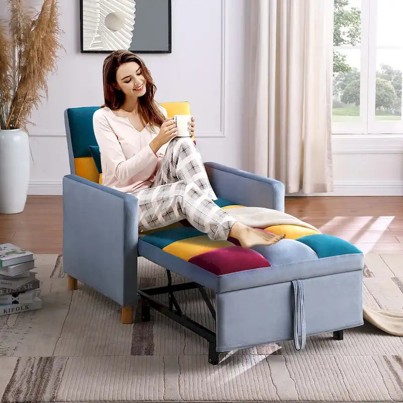 Aukfa Sleeper Chair Bed Convertible Single Sofa Chair with Pillow