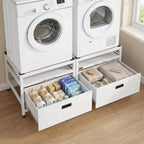 VEVOR-waspodest, 22,6 inch hoog, wasmachine- en drogerpodest van 29 x 29 inch met uitschuifbare lade en opbergruimte, draagvermogen van 800 lb, antislip, wit