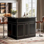 Meuble de bar en L avec porte-verres à pied pour bar à domicile