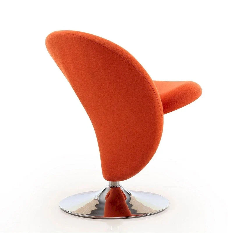 Fauteuil d’appoint pivotant Manhattan Comfort Curl en chrome et mélange de laine (lot de 2)