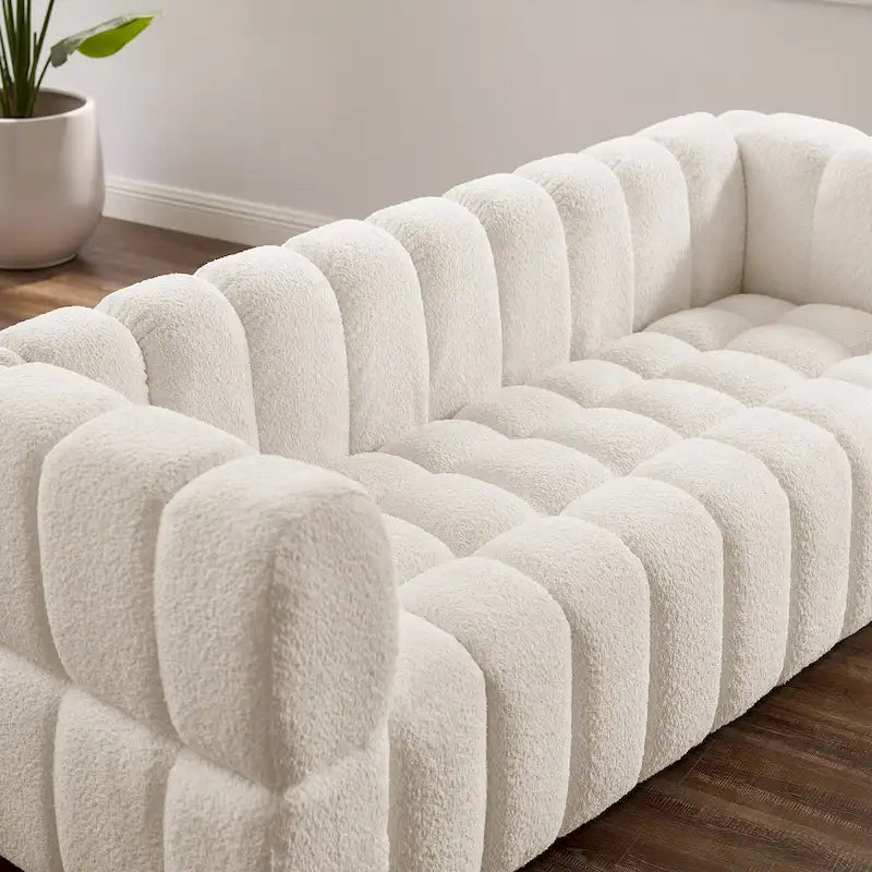 85 moderne bank van wafelstof, comfortabele loungebank