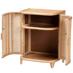 Meuble de rangement en rotin naturel bali & pari Yanka Natural : fabriqué à la main, 2 étagères, design bohème