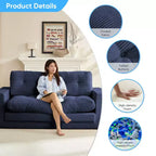 Mjkone 71' 2-in-1 slaapbank, opvouwbare loveseat met geribde stof en knopen, ruimtebesparend