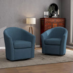 Ensemble de 2 fauteuils tonneau pivotants modernes rembourrés, fauteuils d’appoint pour salon
