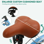 Moasis24/ 26-Zoll-Cruiser-Fahrrad mit 7 Gängen, verstellbarem Durchstieg, Pendlerfahrrad