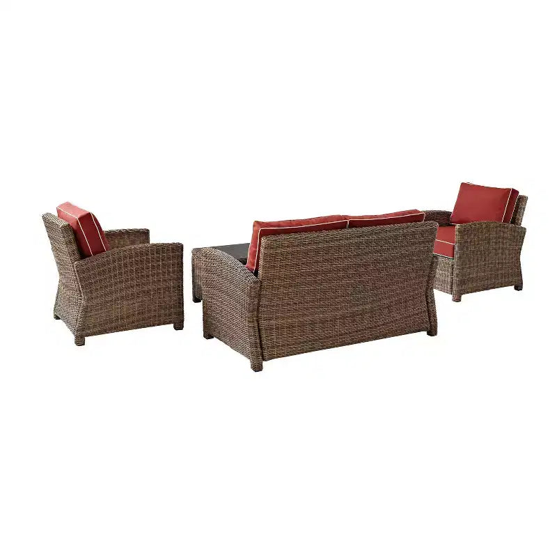 Ensemble de conversation 4 pièces Bradenton en résine tressée pour extérieur – Crosley