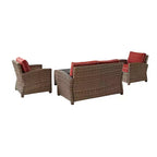 Ensemble de conversation 4 pièces Bradenton en résine tressée pour extérieur – Crosley