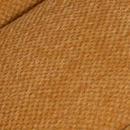 Gele draaibare fauteuil van chenillestof met accent