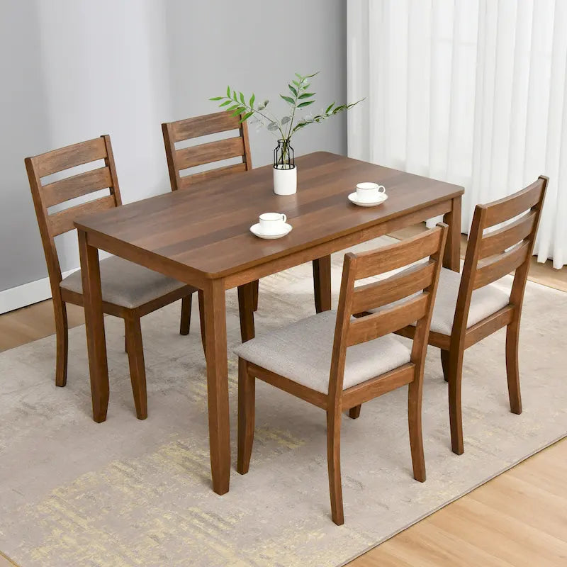 Ensemble de 4 chaises de salle à manger en bois avec dossier à barreaux