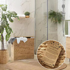 Panier à linge Casafield à 2 compartiments avec couvercle et sacs doublures amovibles, trieur de linge tressé en jacinthe d’eau pour vêtements