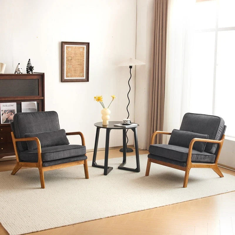 Moderner gepolsterter Akzentstuhl im Mid-Century-Stil
