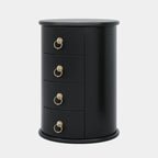 No Assembly Solid Wood End Table, Vintage Round Side Drawers Table