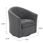 Ensemble de 2 fauteuils tonneau pivotants modernes rembourrés, fauteuils d’appoint pour salon