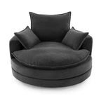 360 Swivel Accent Chair, Barrel Chair Swivel Round Sofa Chair with Cushion for Living Room