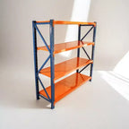 Étagères de garage robustes VIYET, rayonnage métallique réglable à 4 niveaux d’une capacité de 4 400 lb, rangement industriel bleu et orange pour magasin commercial, outils et salle de sport
