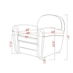 Pasargad Home Paris Clubsessel aus echtem Leder, Braun