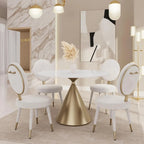 Morden Fort Modern Luxury 5- Piece Round Dining Table and Chair Set