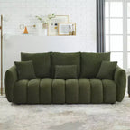 GDFStudio Alanna 79,5 modernes 3-Sitzer-Sofa mit Teddy-Stoffbezug und Kissen