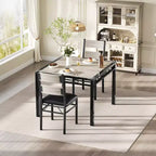 Ensemble de table à manger pour 4 personnes avec 4 chaises rembourrées, ensemble de table de cuisine en bois de 5 pièces avec protection d’angle pour cuisine, appartement ou petit espace