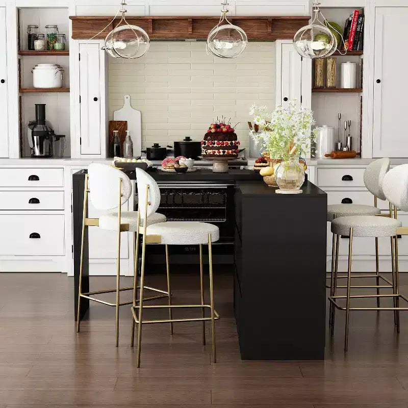 Buffet bahut intelligent pivotant/extensible avec 6 tiroirs, plateau extensible, tapis antidérapant, table à manger pivotante, garde-manger îlot de cuisine