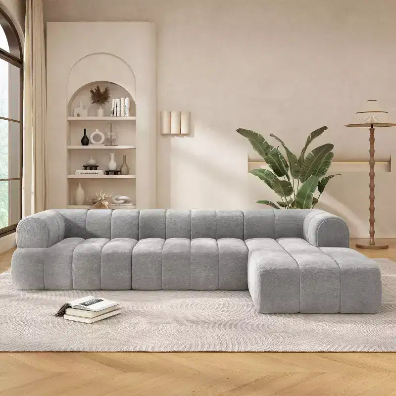 Canapé modulaire moderne en L Christopher Knight Home Keri 122 en mousse haute densité avec dossier bas