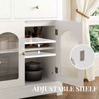 Opbergkast van 55 inch, smal buffet- en dressoirkast met 3 laden en 4 deuren voor keuken, eetkamer en woonkamer