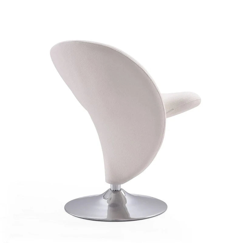 Fauteuil d’appoint pivotant Manhattan Comfort Curl en chrome et mélange de laine (lot de 2)